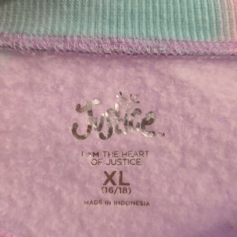 JUSTICE TYE DIE PURPLE SWEATSHIRT GIRLS SIZE XL 16/18 EXCELLENT